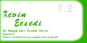 kevin ecsedi business card